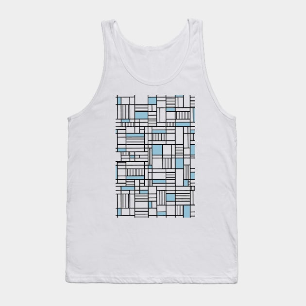 Map Lines Sky Blue Tank Top by ProjectM